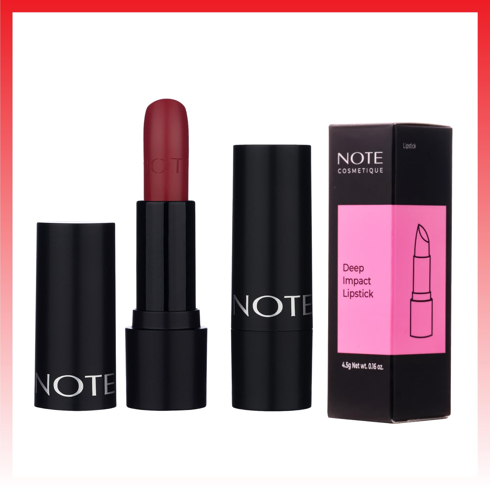 Note Cosmetics Deep Impact Lipstick 11 Vibrant Pink Kremsi Dokulu Yarı Parlak Ruj, Kırmızı