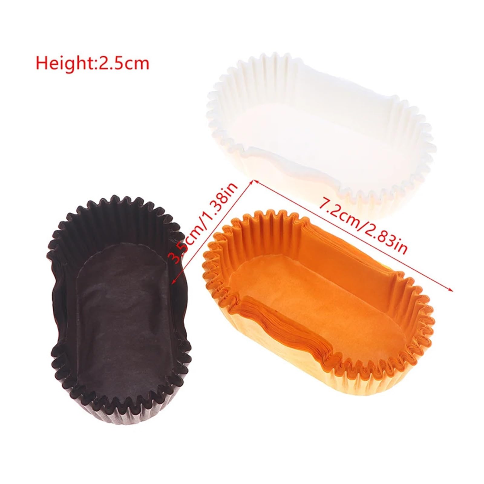 Pirottini ovali da forno 1000 pezzi - Fodere for cupcake a prova di grasso a forma barca, vassoi carta for torte for la cucina(Coffee)
