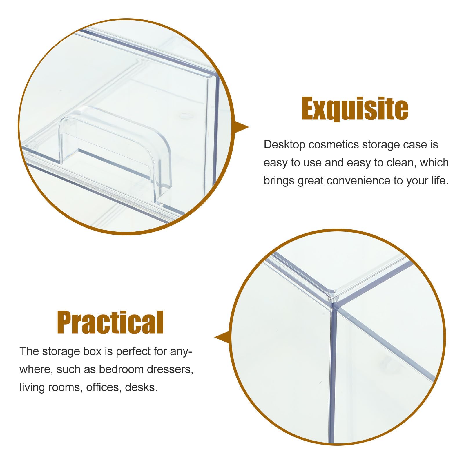 Caja Organizadora de Maquillaje Apilable Cajón, 2 Piezas Pet