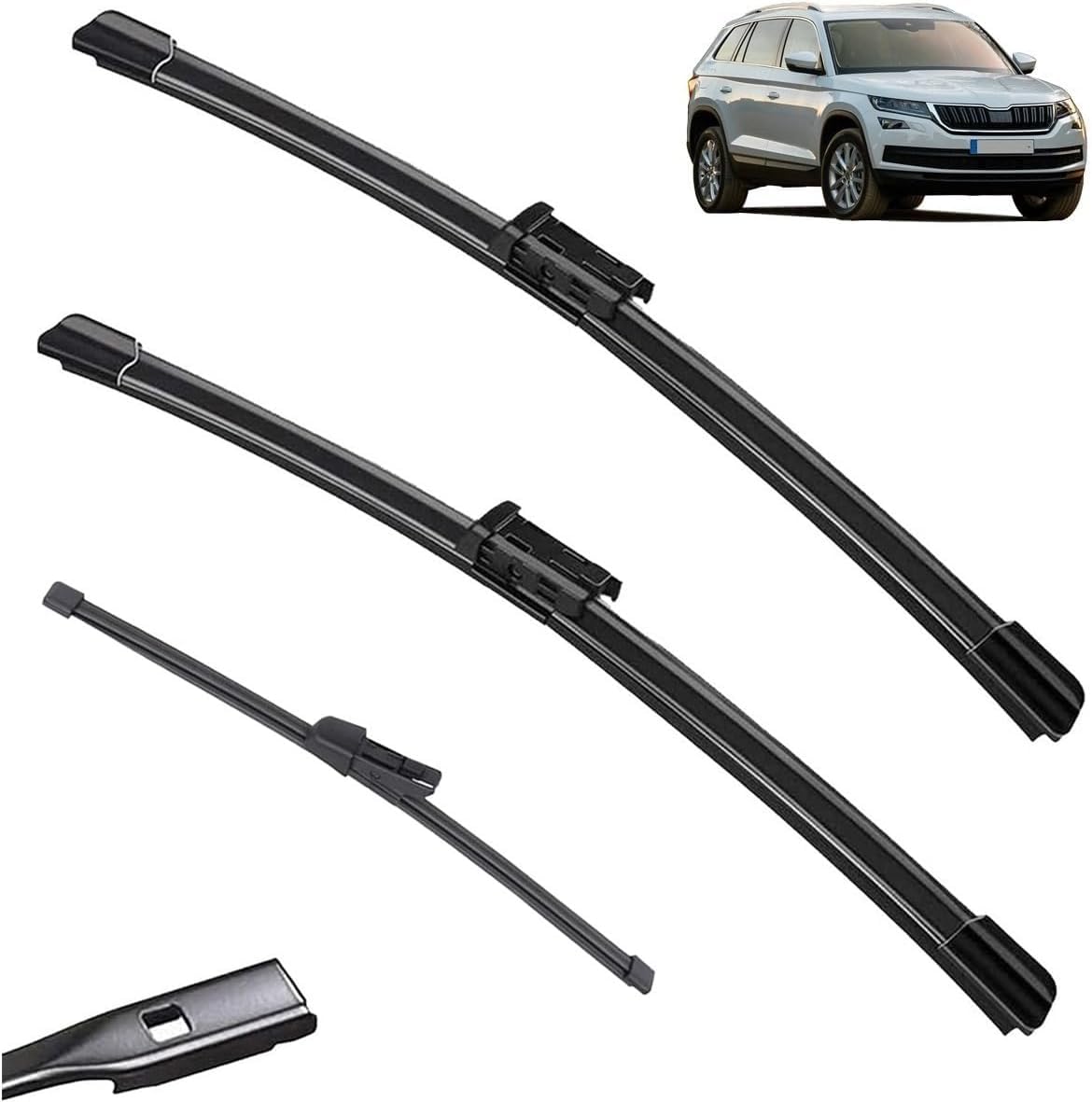 ZhangXD Front Windscreen Wipers For Skoda Kodiaq 2016-2023, Windshield Window Brush Front Wiper Blades All-Weather Replacement Set Easy Installation