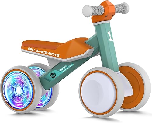 Bicicleta de equilibrio para bebés para niños y niñas de 1 año  Primera bicicleta para niños pequeños con iluminación colorida, juguete seguro de 4