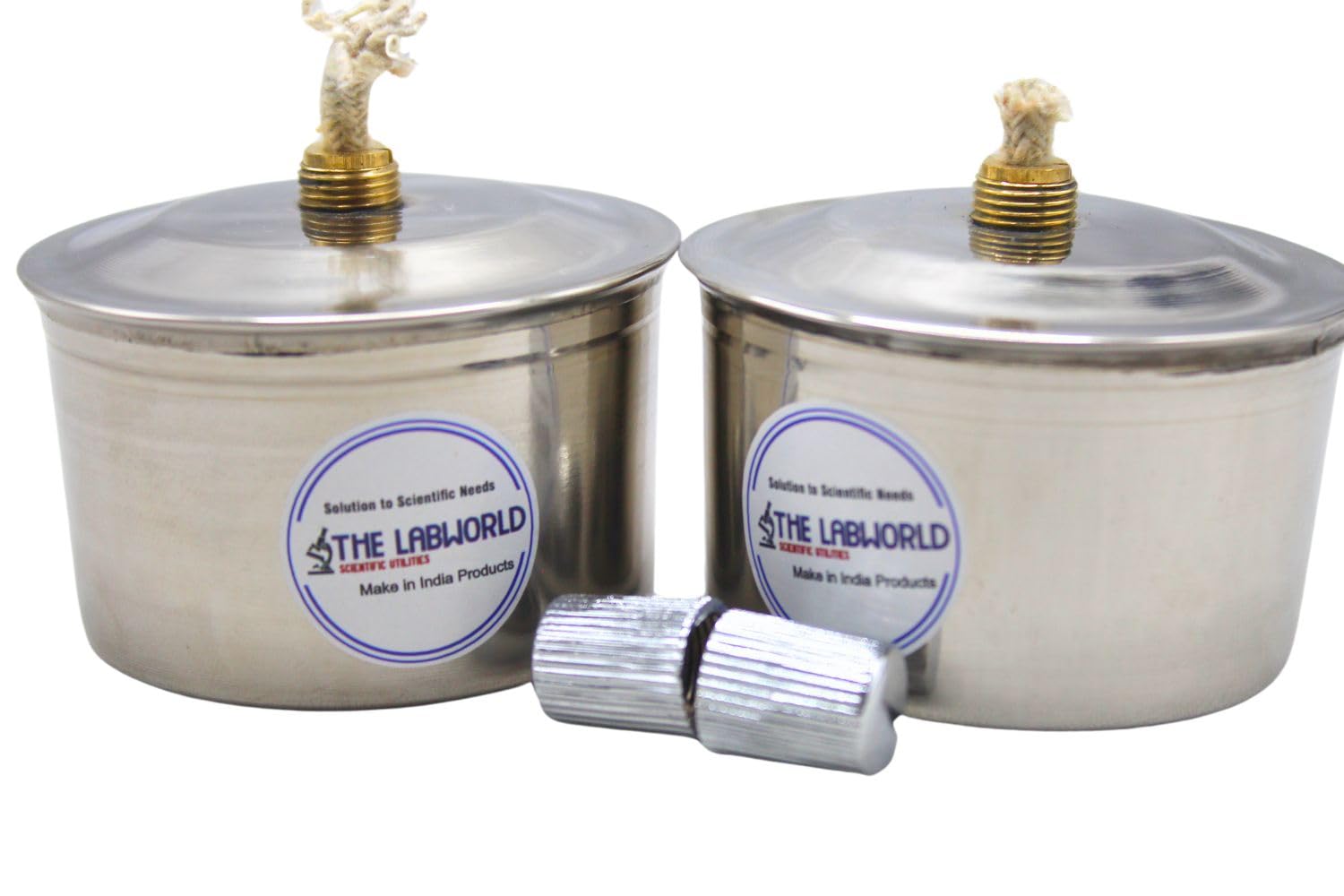 spirit lamp set of 2,stainless steel for laboratory use in school,colleges or common purpose use as fire source with wicks-Fuel Powered
