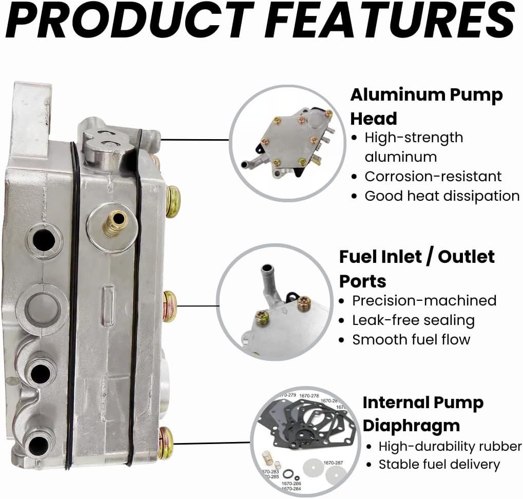 Fuel Pump Compatible with 1997-2001 Yamaha Snowmobile VX500 VX500DX VX500XT VX600 VX600DX SX XTC XTR PZ500 PZ500DX PZ500ML MM600 VT500 Replaces # 8CR-24410-01-00