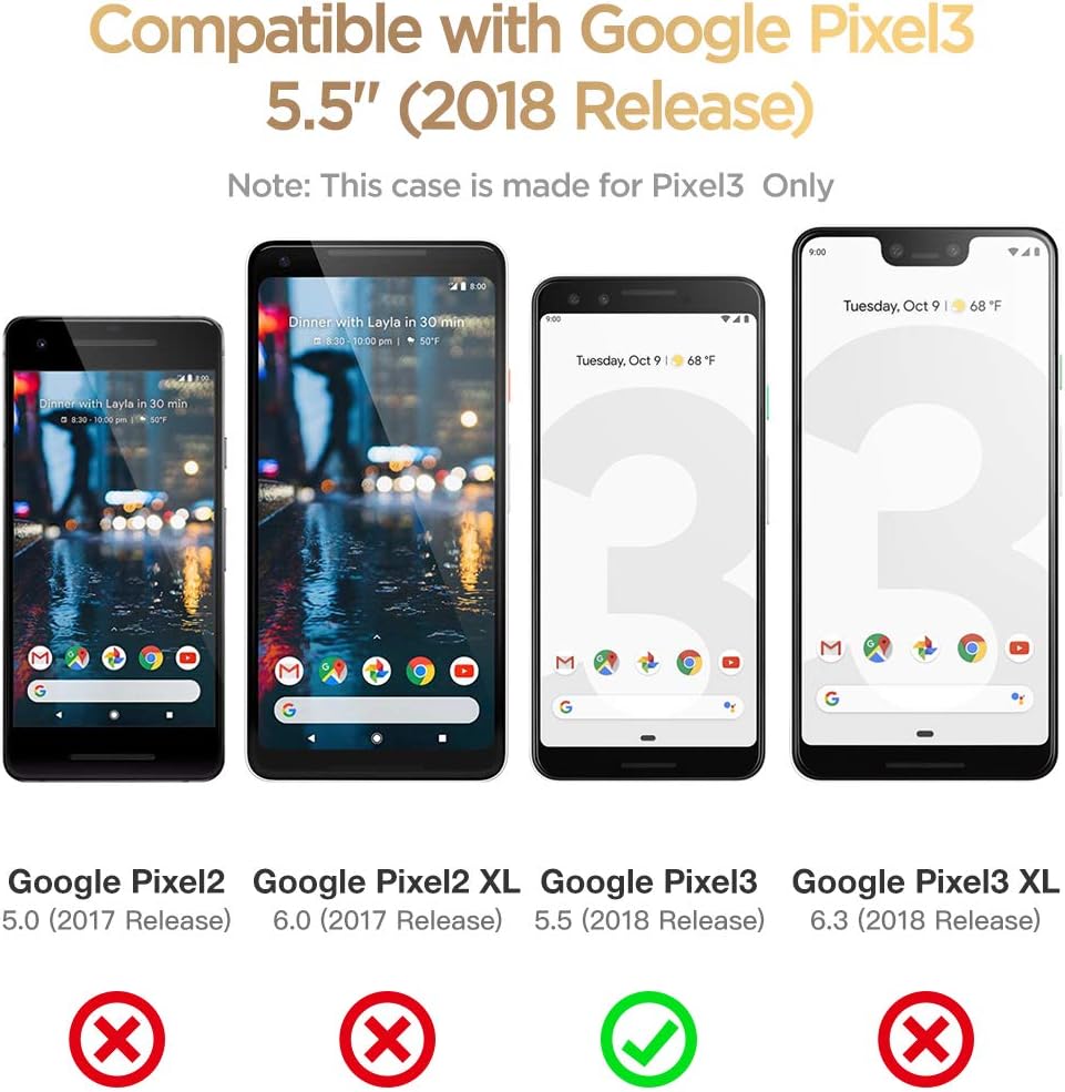 GVIEWIN Marble Google Pixel 3 Case, Ultra Slim Thin Glossy Soft TPU Rubber Gel Phone Case Cover Compatible Google Pixel 3 Only (Will Not fit Pixel 3 XL) (Green/Gold)