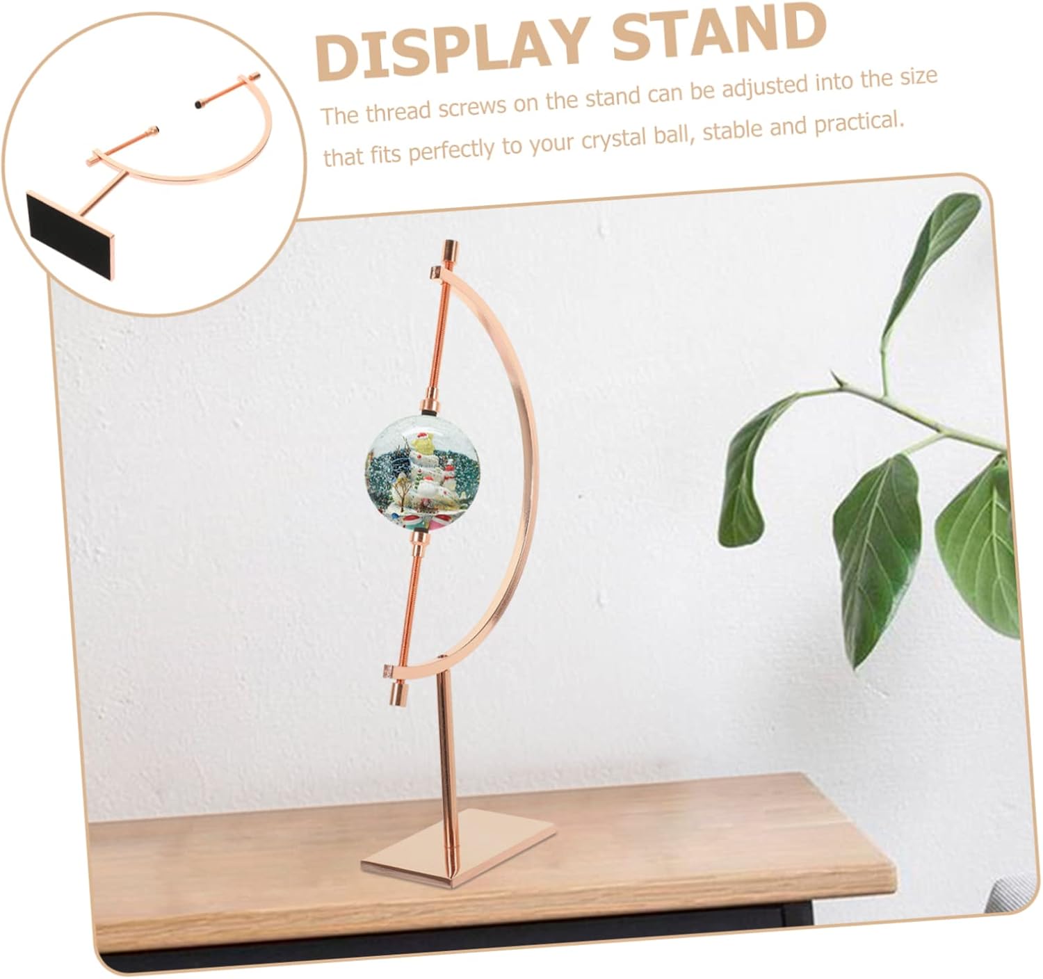 Zerodeko 2pcs Adjustable Metal Sphere Holder Stand for Crystal Display Sturdy Easel for Eggs Ornaments Gemstones and Minerals Elegant Design