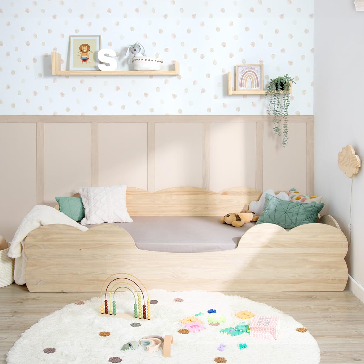 Letto Montessori Bambini Bainba 90x190 Cm | Legno Massello, Letto Basso Con Sponde Sicurezza - Foto 12