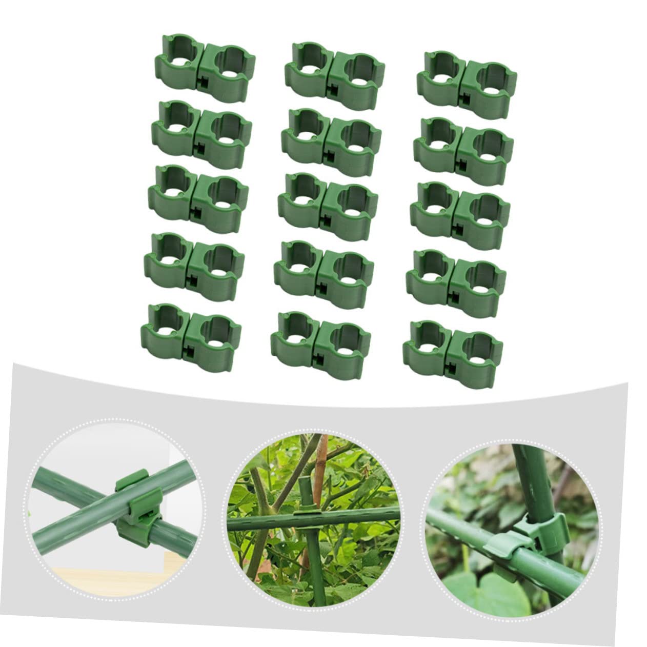 UPKOCH 4 Sätze Pflanzenbinder Verstellbare Rankhilfe Clips Für Gartenpflanzen Langlebige Und Leichte Kunststoffverbindungen Für Kletterpflanzen Und Pflanzentraining 50 Stück * 4