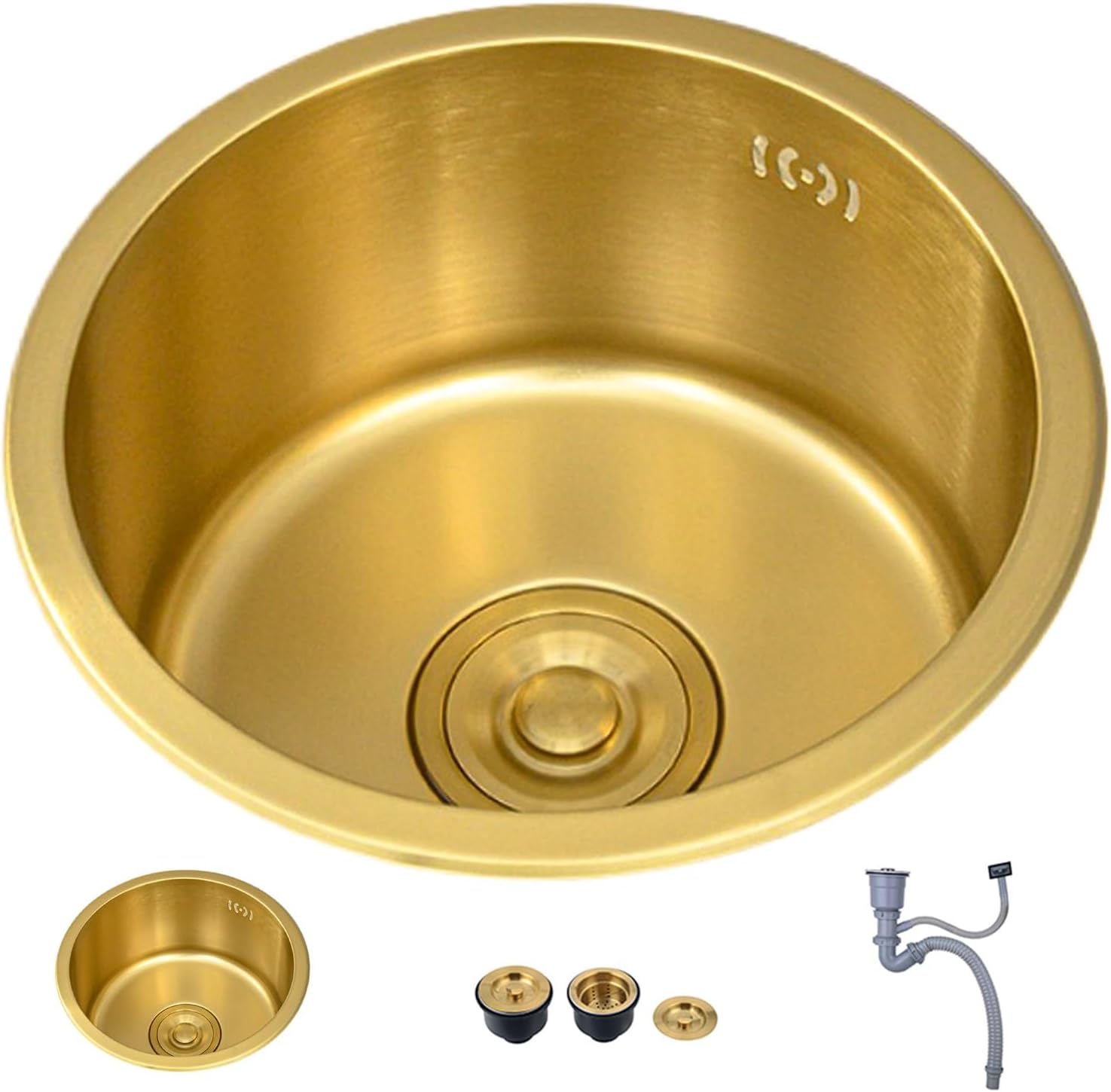 Modern Gold Stainless Steel Bar Sink | Stylish Small Space Prep Sink | Silent Soundproofed Gold Sink(40cm)