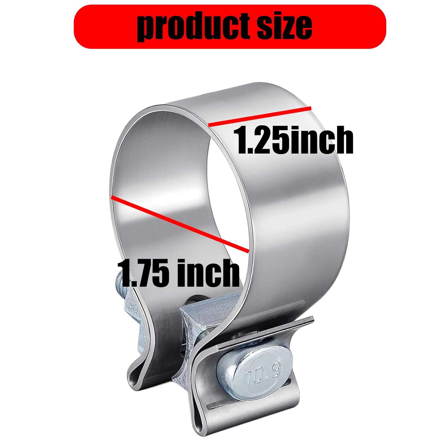 Exhaust Hardware Kit 2 Bone Link Blocks and 4 Bolts +1.75" Muffler Exhaust Clamp Stainless Steel 304