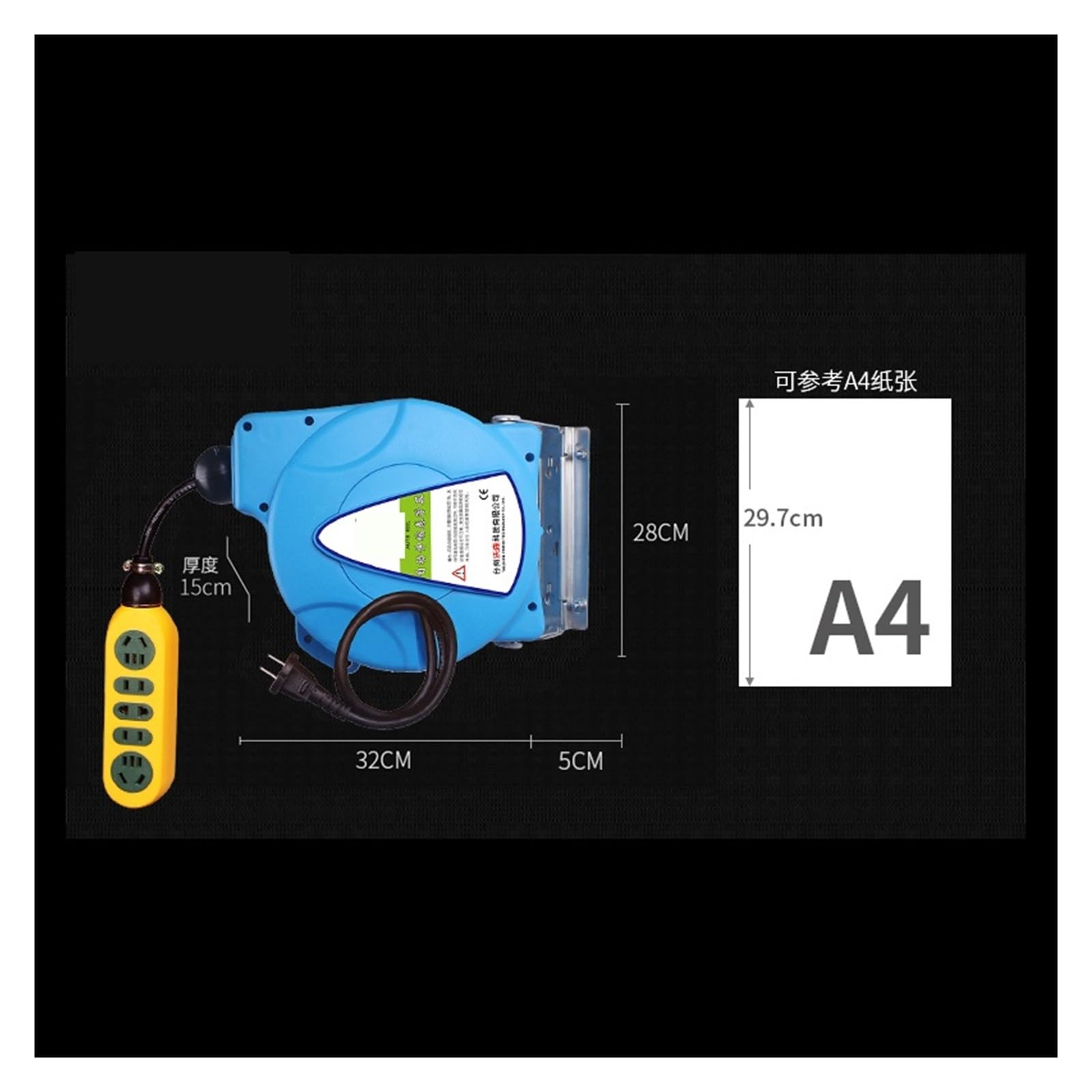 Avvolgicavo a cassetta, 10M Cavo di alimentazione retrattile automatico Bobina cavo telescopico elettrico Tubo flessibile 3000W