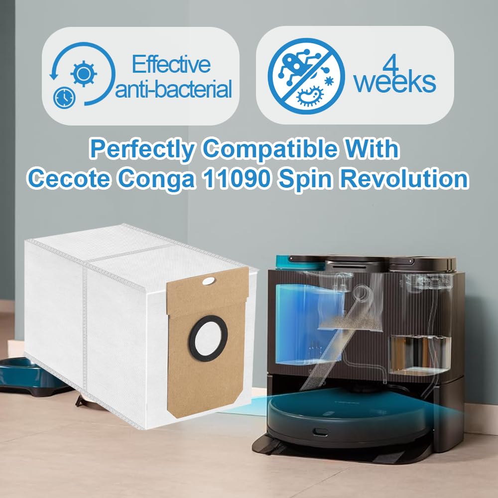 Kit Di Ricambio Per Cecotec Conga 11090: Spazzole, Filtri E Panni Per Una Pulizia Profonda. Set Da 15 Pezzi Per Robot Aspirapolvere. - 5