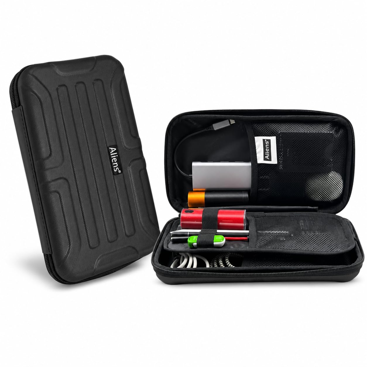 Aliens Universal External Large Hard Drive Case, Hardshell ABS Material, Shockproof, Water-Resistant Travel Storage Pouch for WD Seagate Toshiba Sony hp HDD/SSD, Gadget Organiser,Cable,Charger-BLK-image-41