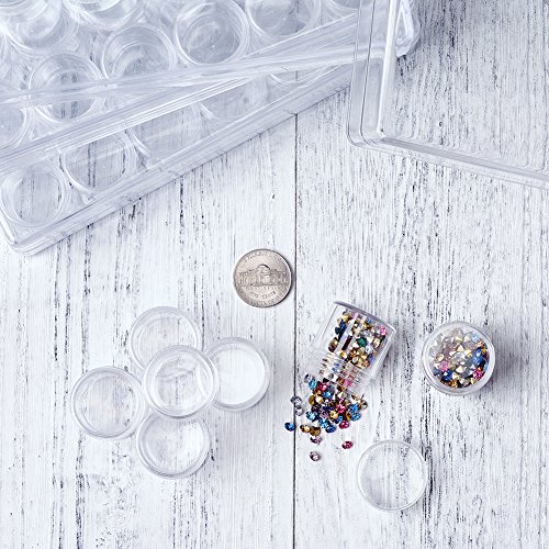 Image of FASHEWELRY 90pcs Diamond Painting Jars 1x1 inch Small Screw cap containers for Seed beads, 5D Embroidery diamond drill, Nail art and Glitter, Crafts & Sewing