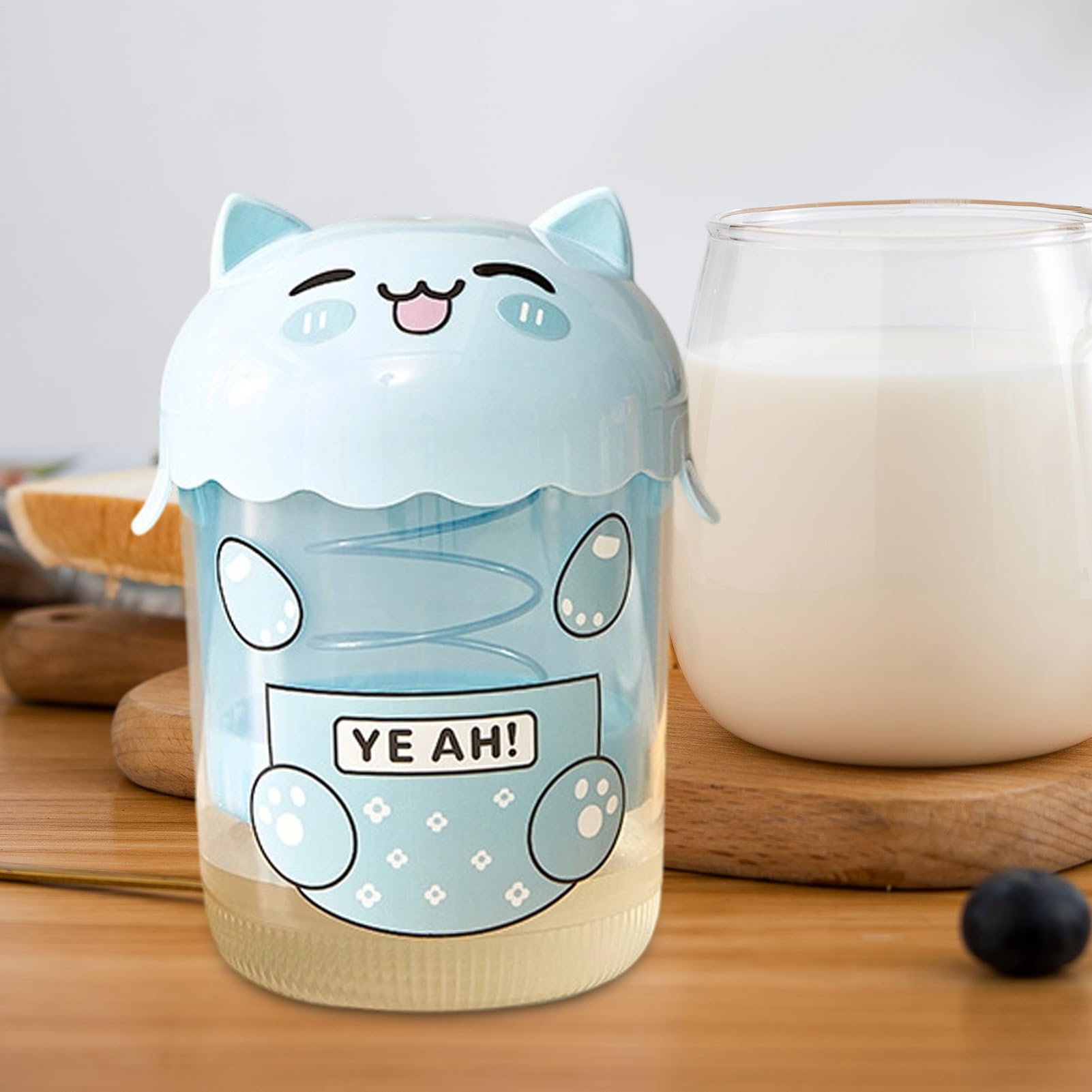 Colino per yogurt con coperchio, filtro per yogurt a forma di gatto, setaccio antipolvere per alimenti per formaggio, latte, tè, succhi di frutta, cucina e caffè. strumento da cucina per
