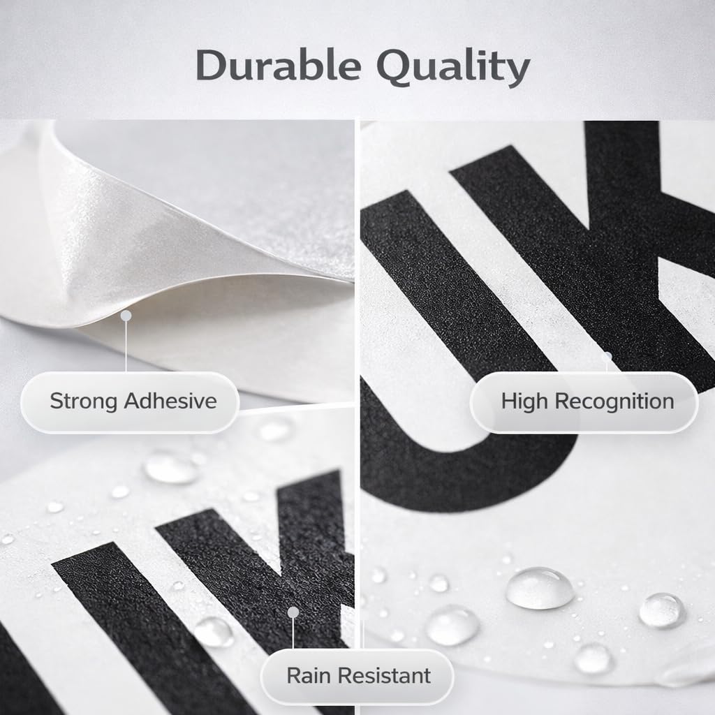 2 Pack UK Car Stickers for Europe, Oval Self Adhesive Vinyl UK Stickers for Car Van Truck, Weatherproof UK Car Stickers for Europe Driving, Easy Apply and Remove — view 4