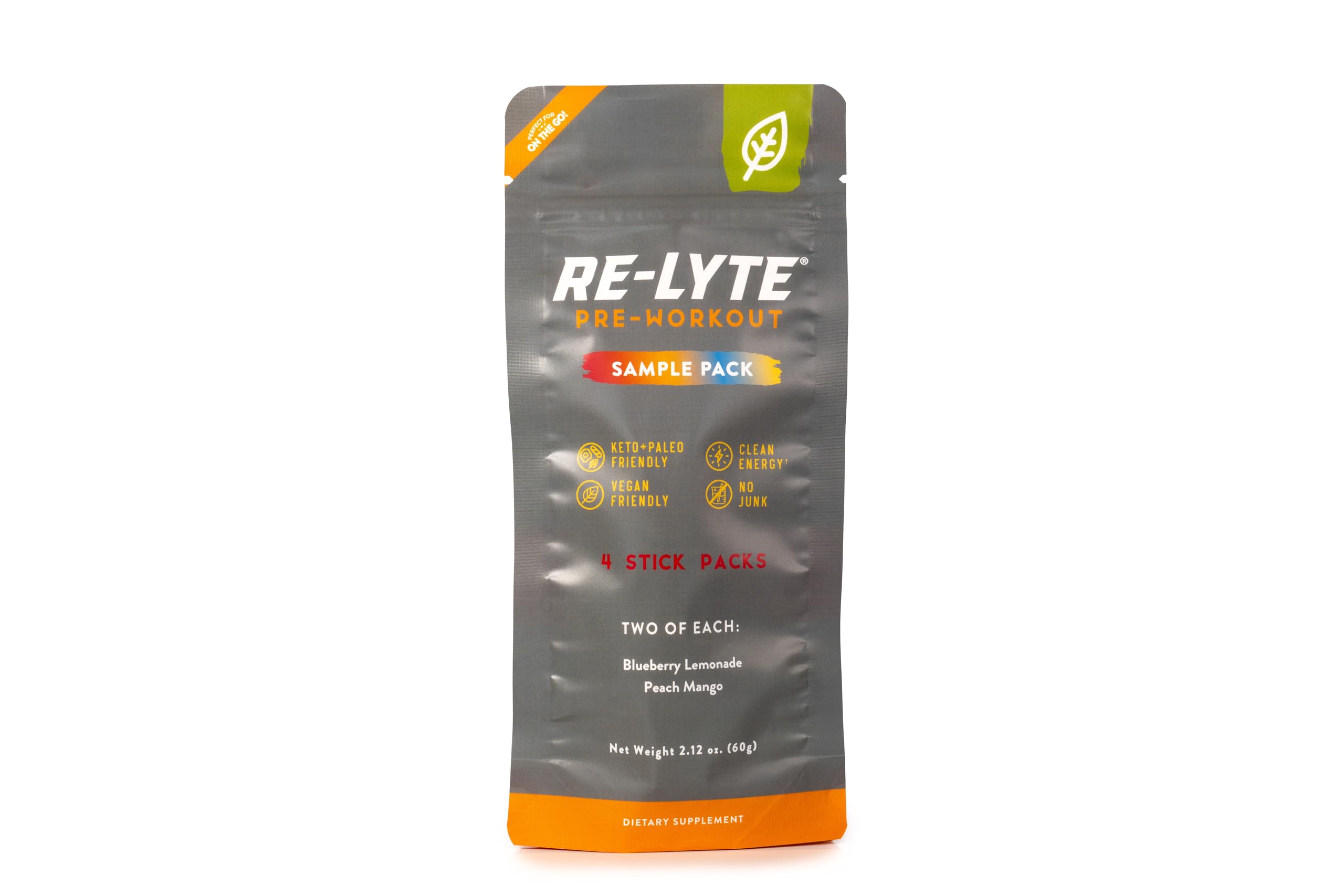 - Re-Lyte Pre-Workout Drink Mix, Sampler Pack, 4 Sticks