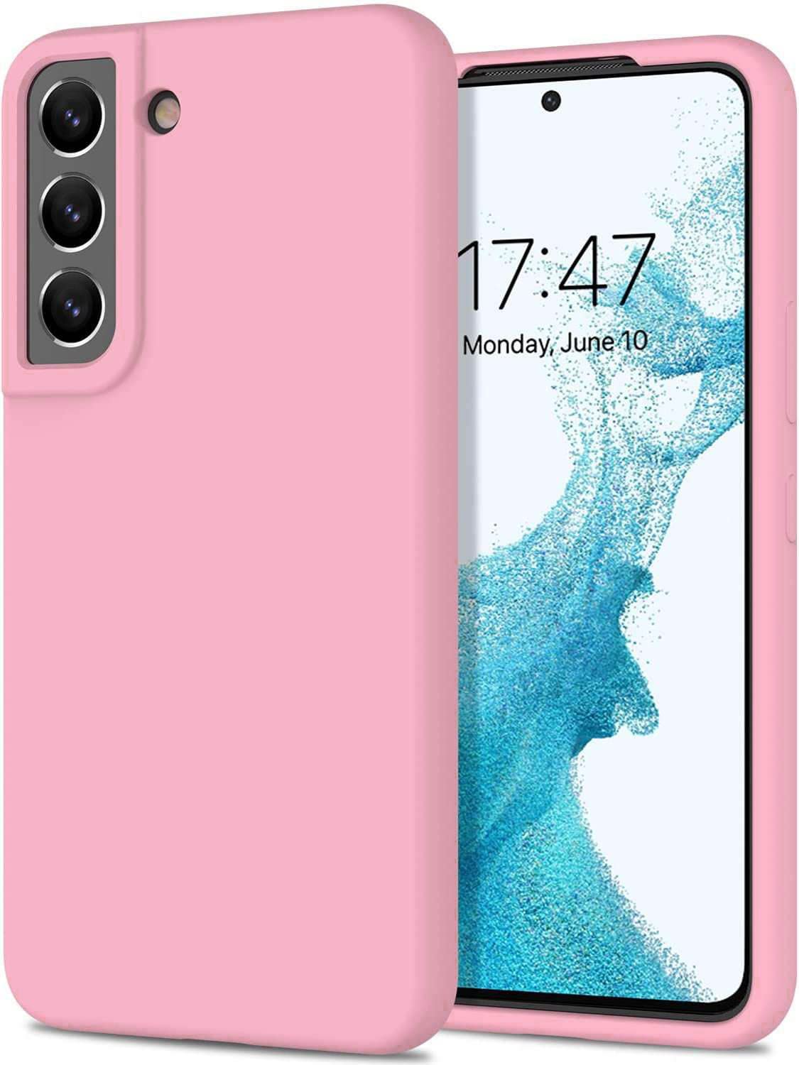 New Silicone Phone Case by Junbo for Samsung S22 Plus : Sky Blue/Pink/Rose Pink/Mint Green/Bright Yellow (Pink) (Rose Pink) (Bright Yellow) (Pink) (Rose Pink)