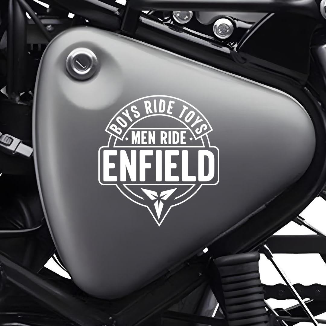 Zaqiz Bike Sticker Compatible for Royal Enfield - Modern Design for Tanks and Sides (White)-image-13