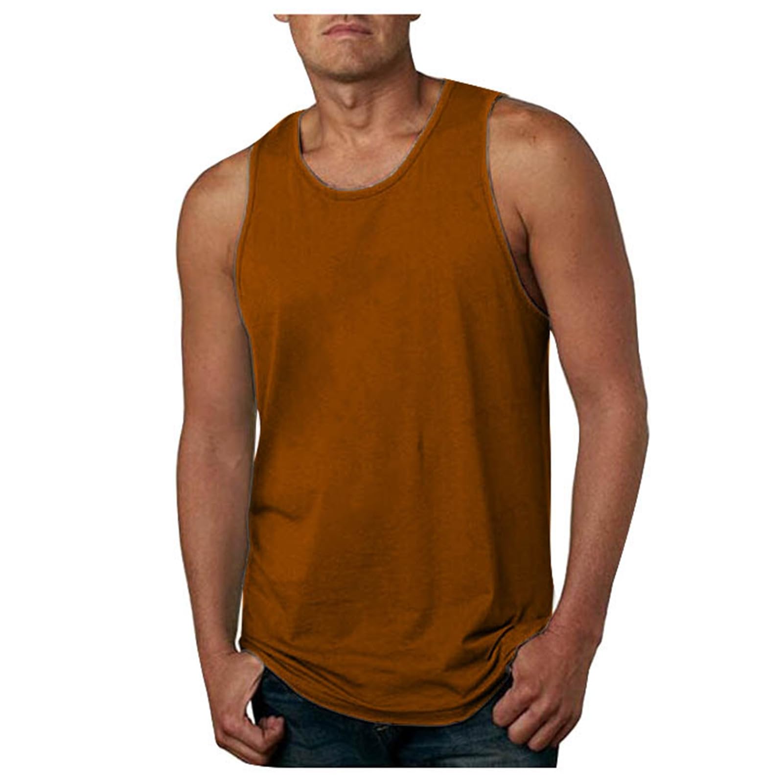 Debardeur Homme Sport Respirant sans Manche Fitness Musculation Marcel Blanc Gilet Imprimé Running 3XL