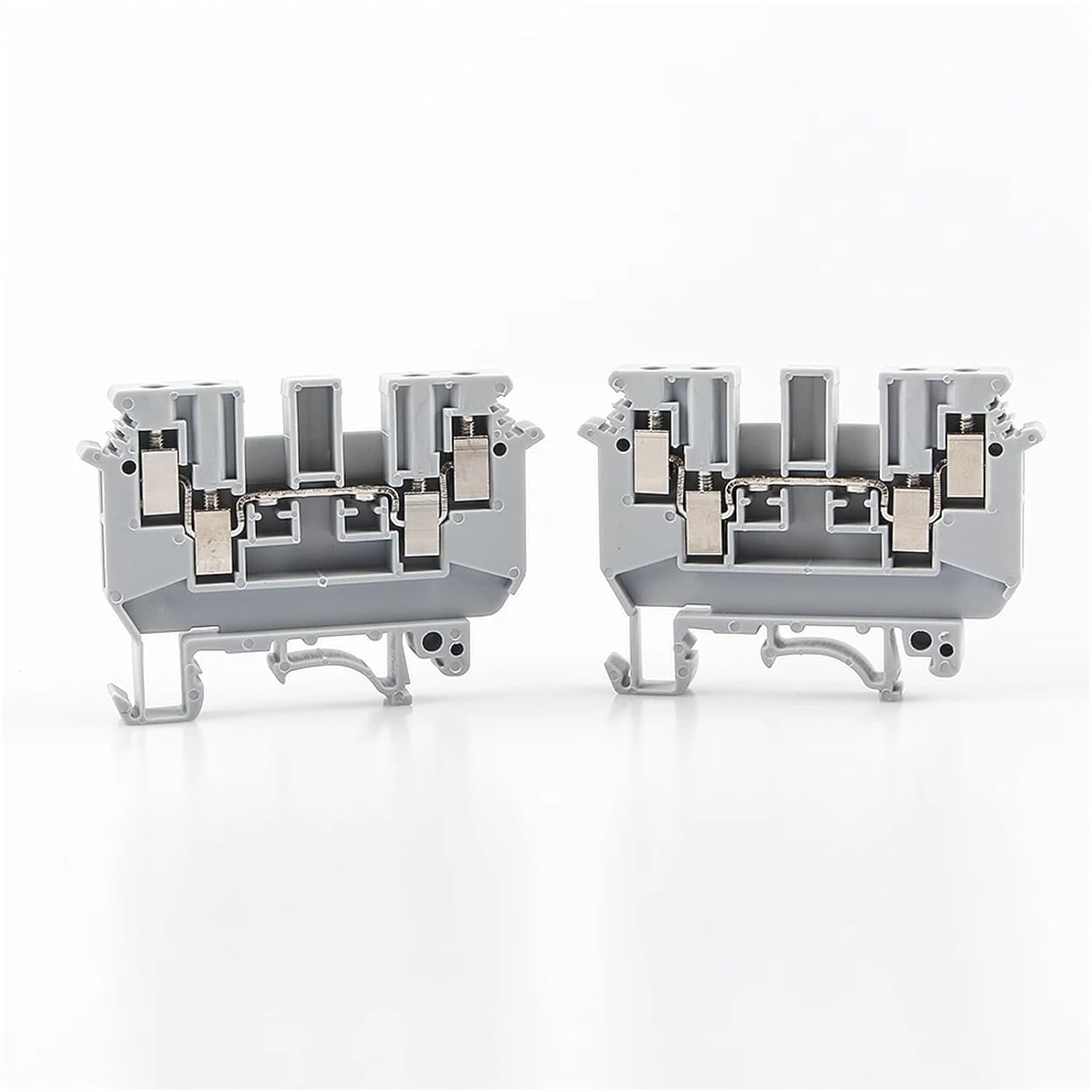50Pcs UDK-4 Din Rail Terminal Blocks Feed Through Screw Connection Multi Conductors Wire Conductor UDK4