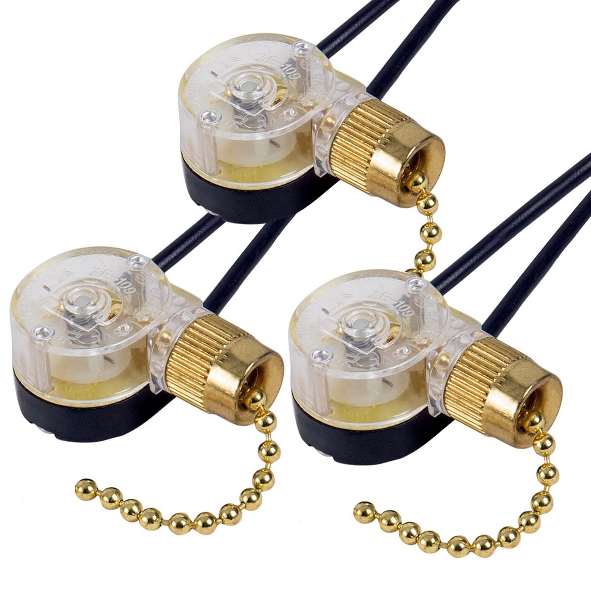 3Pack ZE-109 Fan Switch Ceiling Pull Chain Switch Replacement