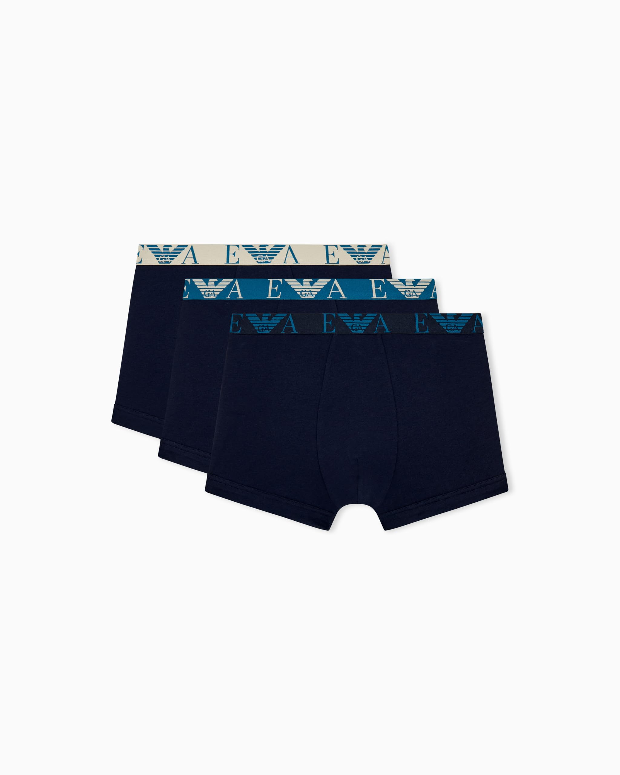 Emporio Armani Men's BOLD MONOGRAM 3-PACK TRUNK Blue L
