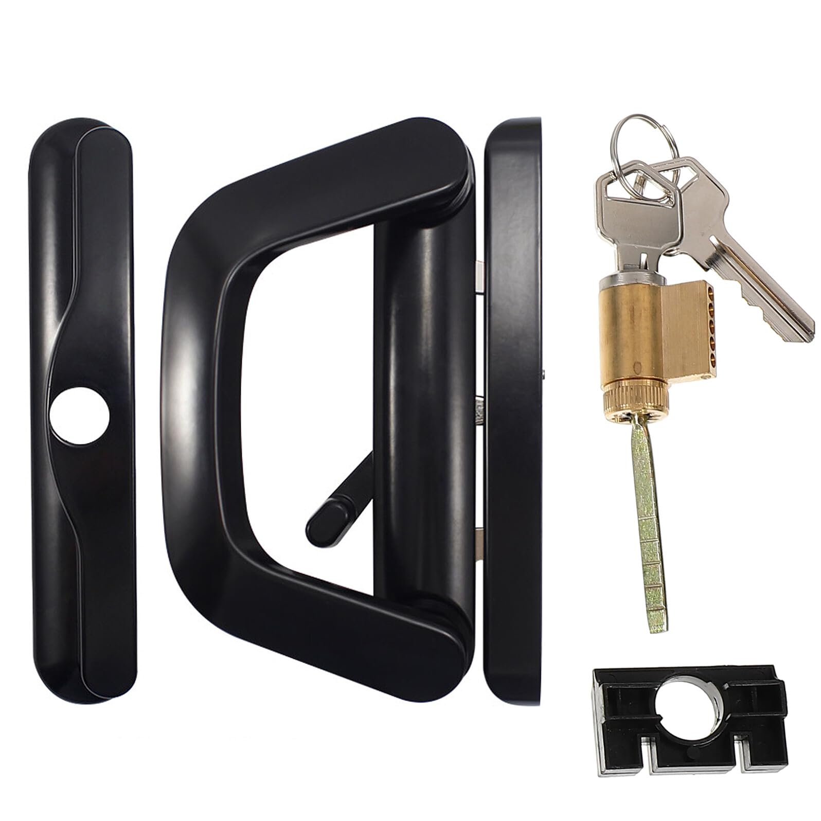 Verrou de confidentialité noir pour porte coulissante en bois COHEALI 1 set