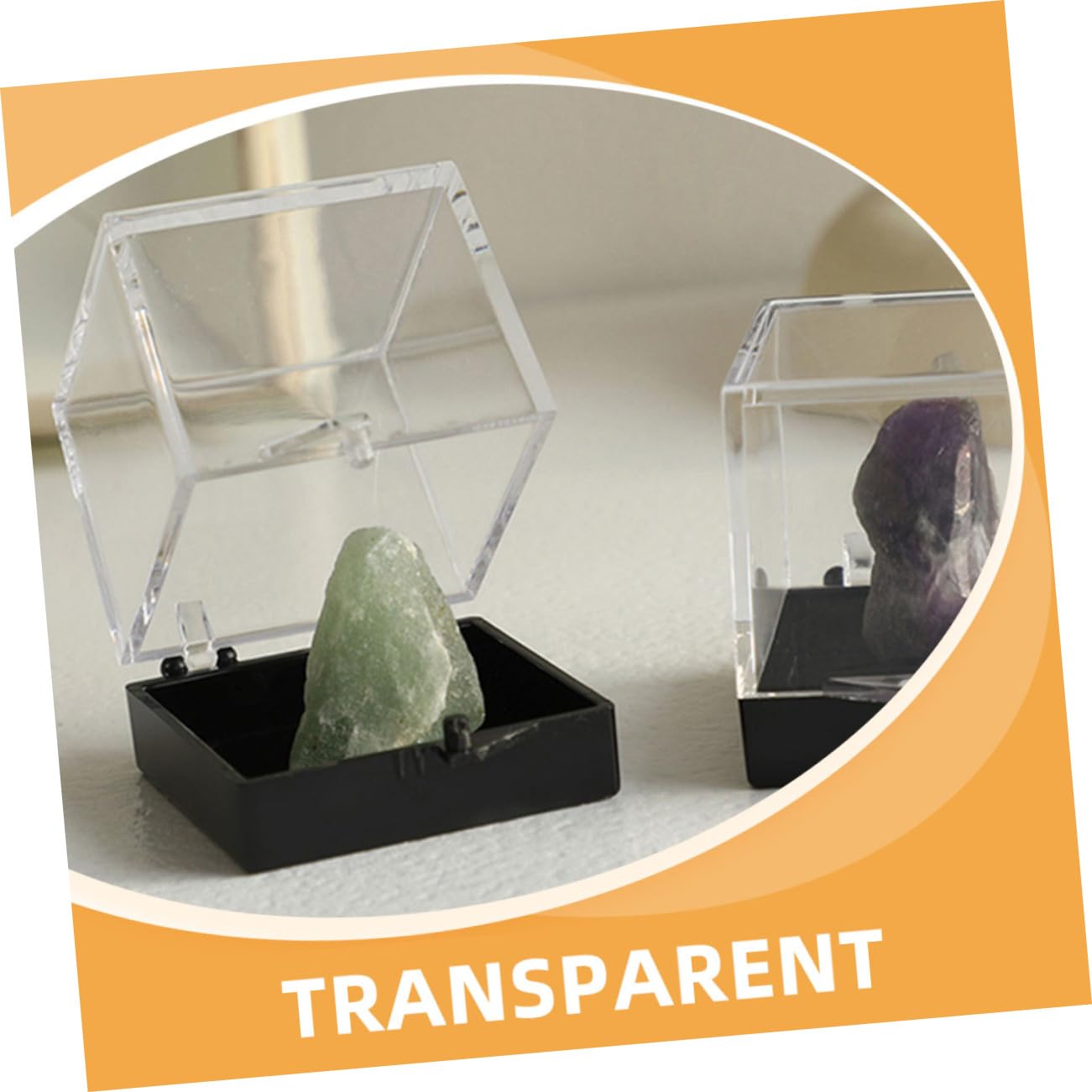 4pcs Specimen Display Boxes for Rock and Mineral Collection Storage Container Dividers for Jewelry Samples and Mineral Specimens