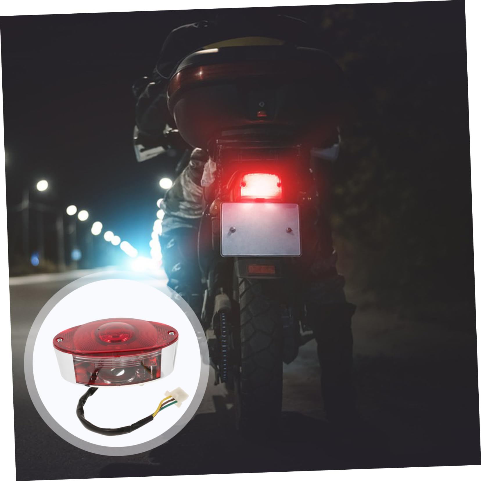 Feu De Frein Arrière Pour Moto Plastique Œil De Chat Lumière De Frein Vintage Et Lumière De Position Compatible Avec Honda