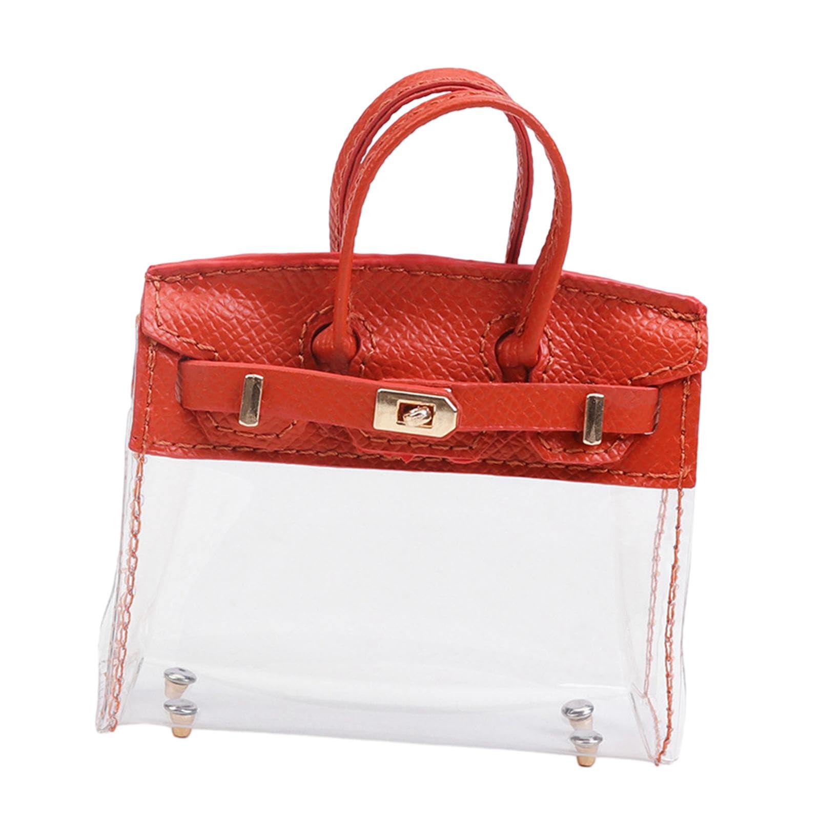 Merishopp Car Keychain Cover TPU Delicate Cute Small Travel Storage Pouch Mini Handbag Orange-image-38