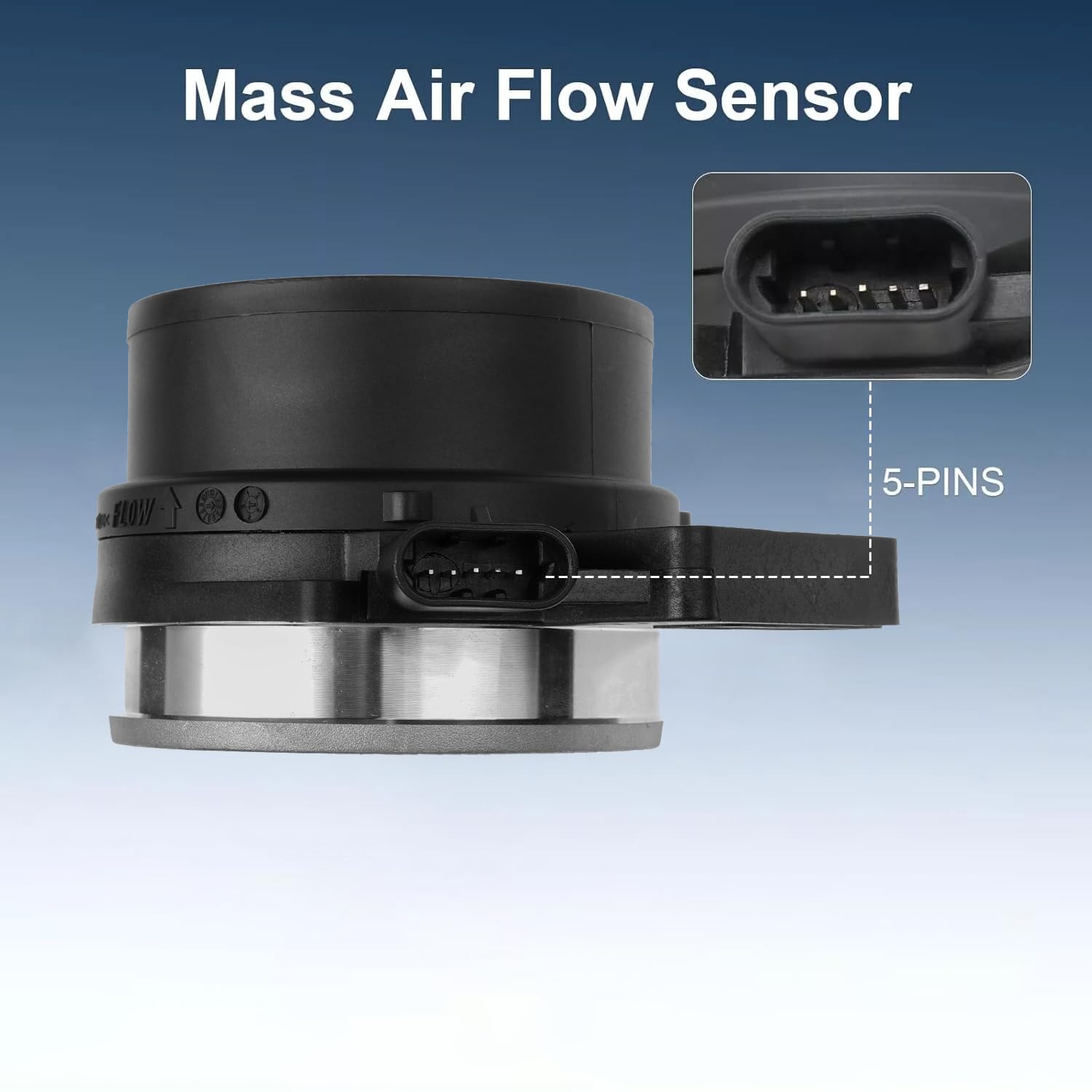 Mass Air Flow Sensor MAF For Chevy Silverado 1500 2500 3500 Tahoe Suburban Avalanche GMC Sierra Yukon XL Cadillac Escalade ESV Eldorado DeVille Rainier 4.8L 5.3L 6.0L, 2134160 25318411 AF10043 DL-6012