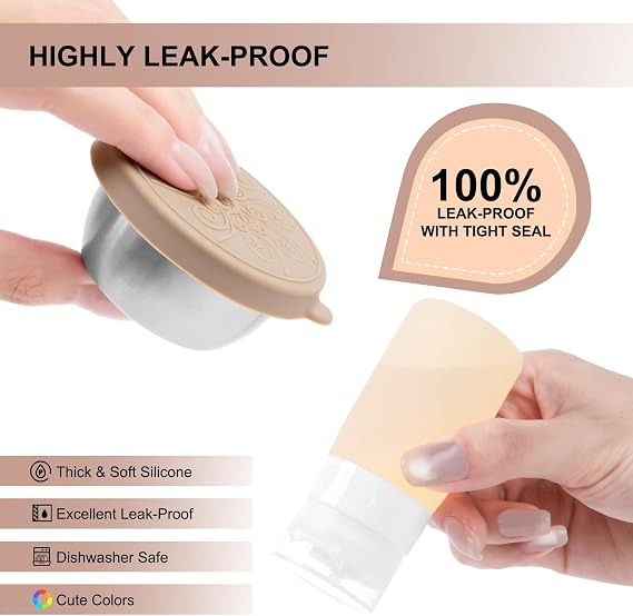 MICEBAY 8-Pack Salad Dressing Container, Leakproof Squeeze Bottles