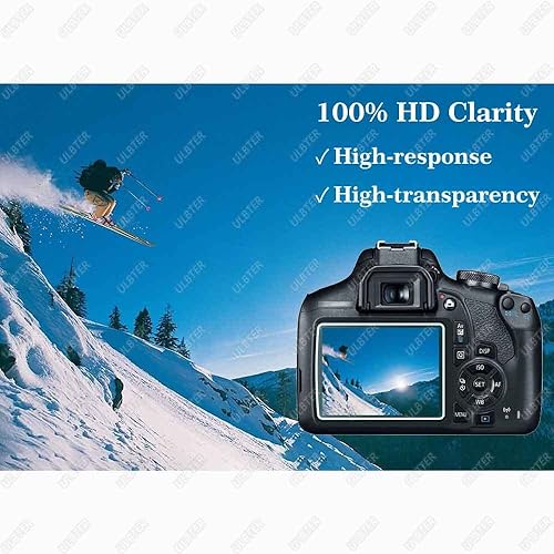 Miniatura 5 de Protector de pantalla para cámara Canon EOS Rebel T7 T6 T5 2000D y cubierta de zapata caliente, [2+3 unidades] 0.012 in 9H dureza vidrio templado
