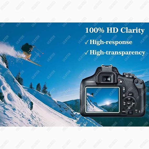 ULBTER Screen Protector for Canon EOS Rebel T7 T6 T5 2000D Camera & Hot Shoe Cover, [2+3Pack] 0.3mm 9H Hardness Tempered Glass Flim Anti-Scrach Anti-Fingerprint Anti-Bubble