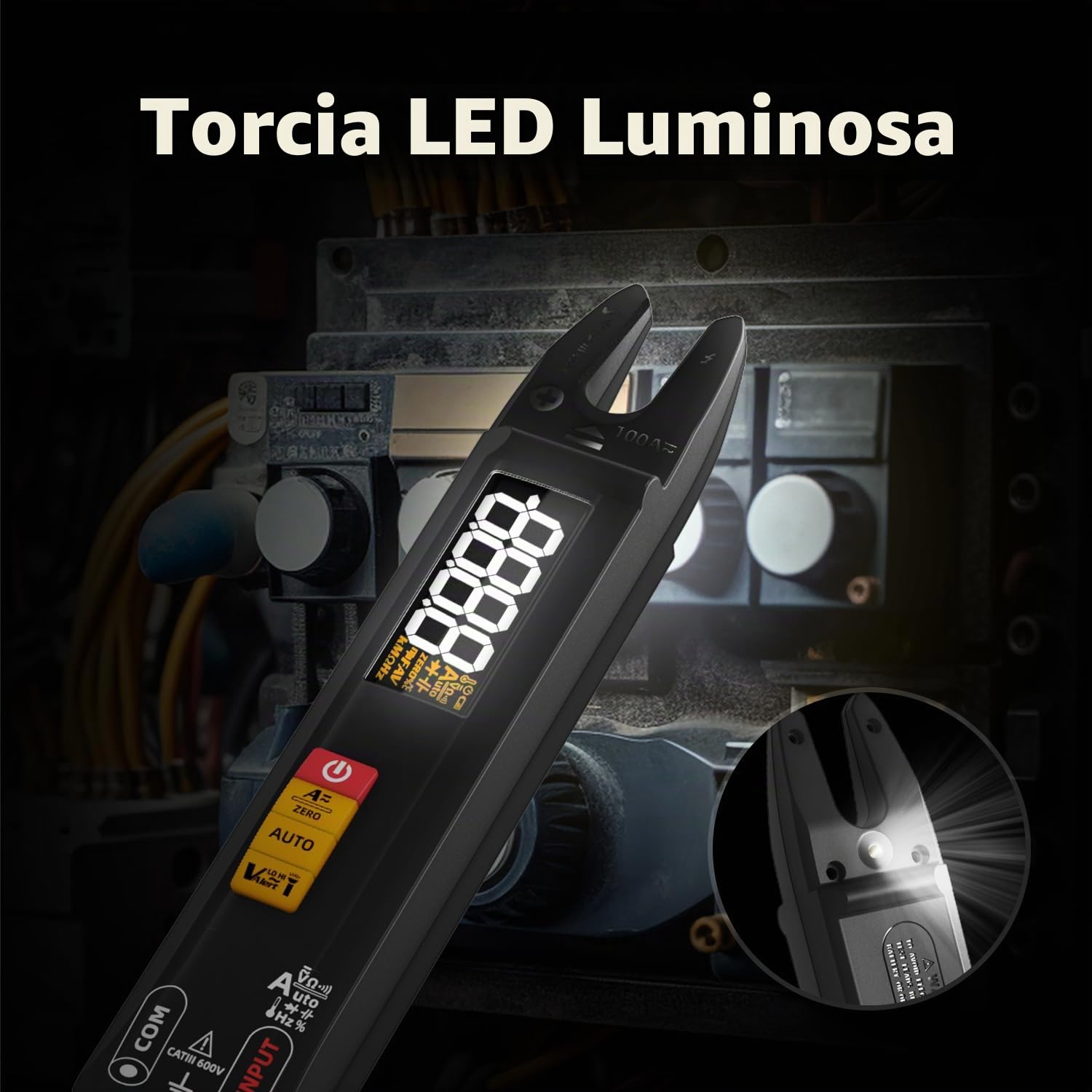 BSIDE U1 Multimetro Digitale Intelligente Pinza Amperometrica Aperta DC AC 6000 Conteggi, Mini e Ricaricabile, Tester Automatico di Tensione Corrente Ohm Continuità, Tester Capacità Diodo Hz NCV
