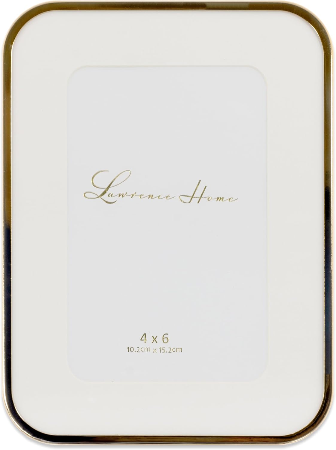 Lawrence Frames Matted Metal Frame, Embrace, Gold, 4x6
