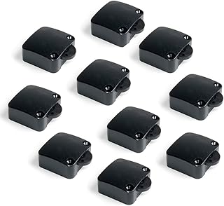 EMUCA 5070917 Lot de 10 Interrupteurs de Porte de Meuble 2 positions on-off, Noir
