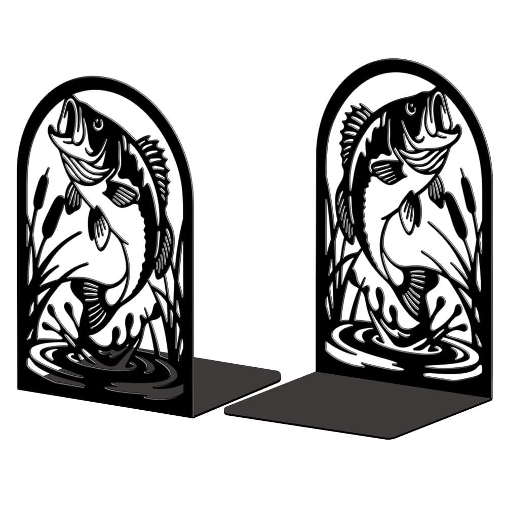Peacoblue 5.3"x4.3"x7.9" Metal Bookends, Heavy Duty Book Ends for Shelves