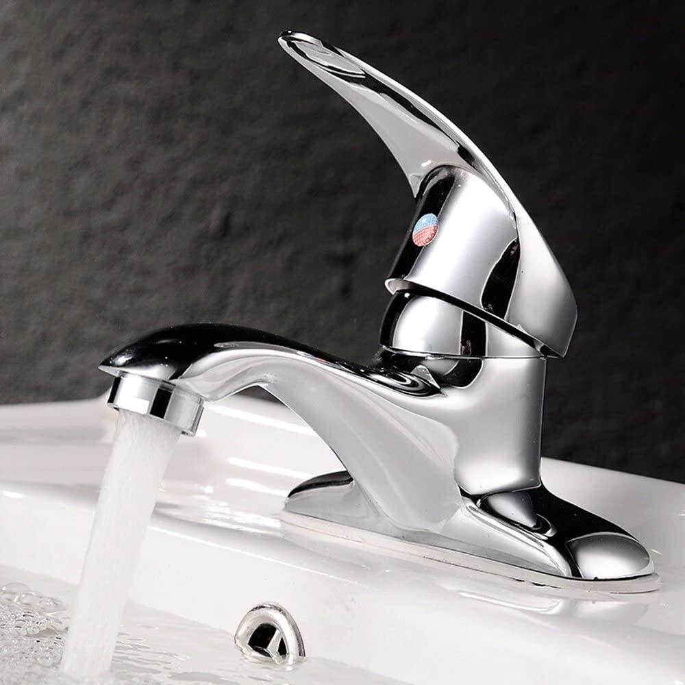 Grifos de Cocina Grifo (Agua) Grifo ； Grifo ； Bibcock Fregadero de baño de latón de Moda Grifo Monomando de Doble manija Grifos de Lavabo de baño frío y Caliente de Cobre Completo Moderno Grifos