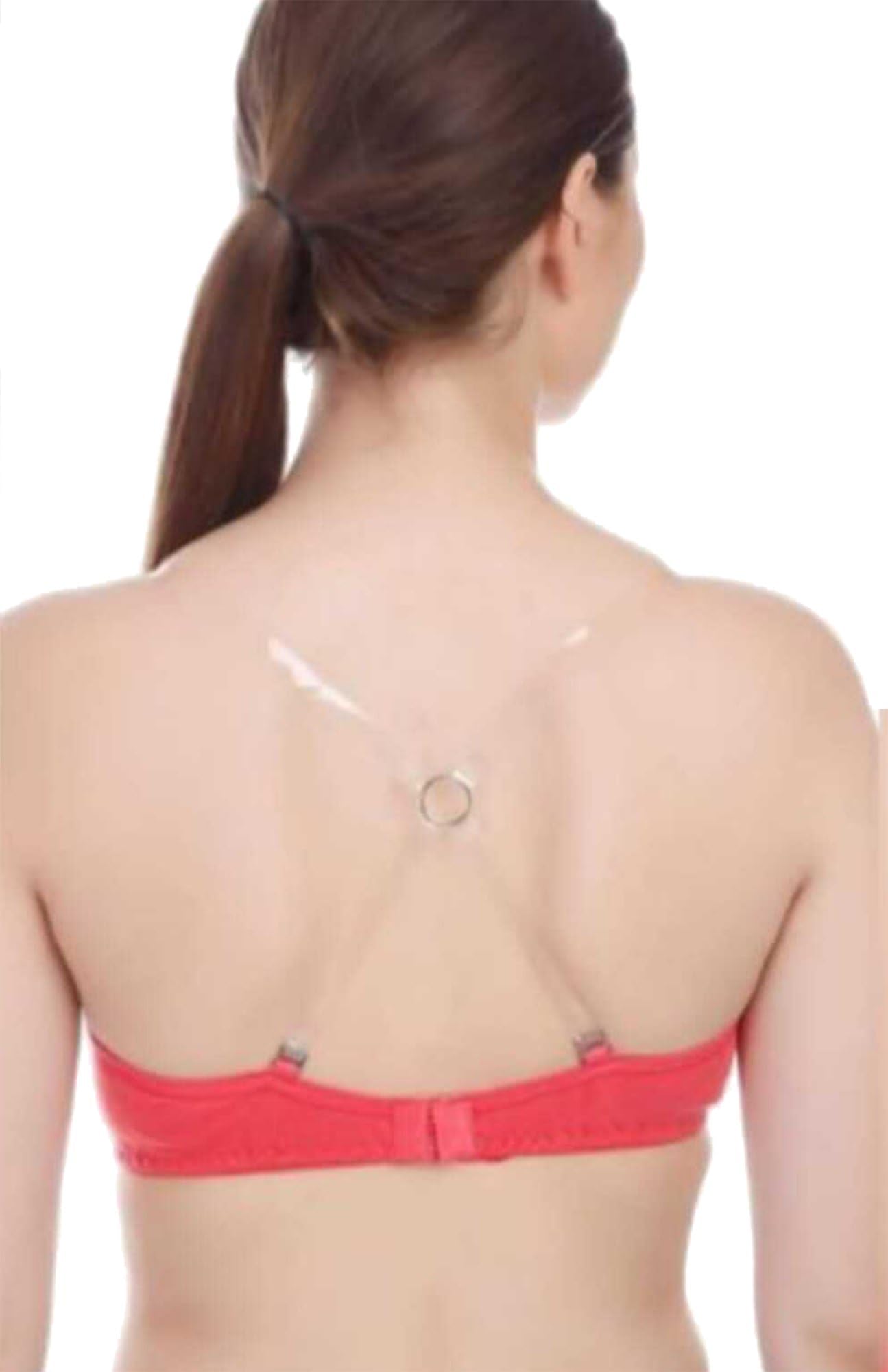 Women's Transparent Plastic Detachable Transparent Straps Bra Strap Plastic Metal,Free Size (Ring Bra Straps-2 Pc)