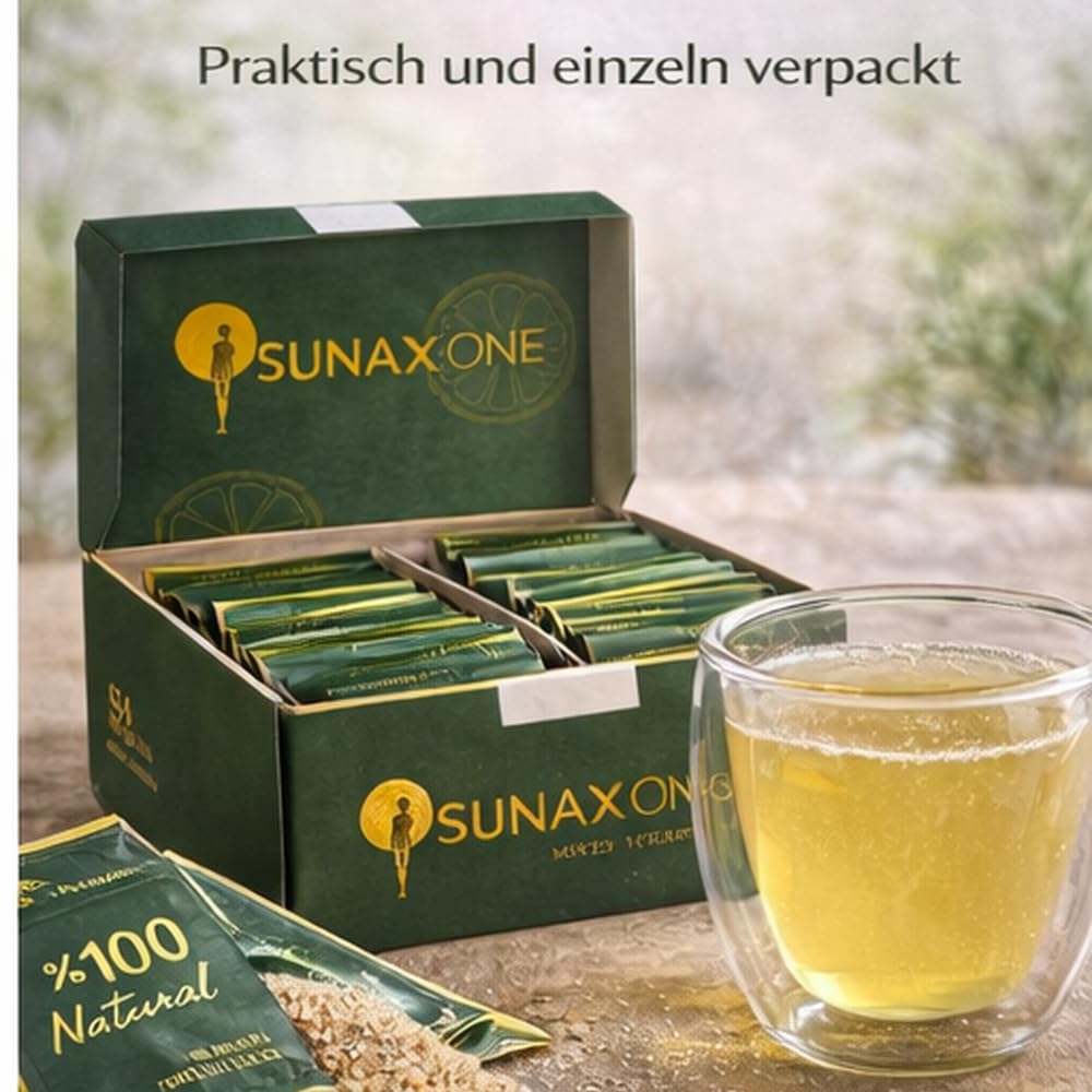 Sunax One – Premium Herbal Tea “Taste of Limonade” mit Grüntee, Stevia & L-Carnitin | Zitronig-herber Kräutertee – 60 Beutel (300g, 30 Tage)