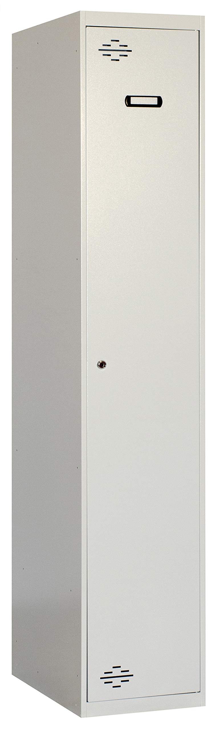 SimonRack Taquilla Metálica Vestuario, 1 Puerta, Sin tornillos, Incluye Colgador, Fácil Montaje, 1800x300x500 mm, Gris