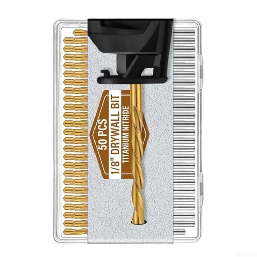 Juego 50 Brocas 1/8 Pulgada para titanio para Madera Juego 50(Golden Color)