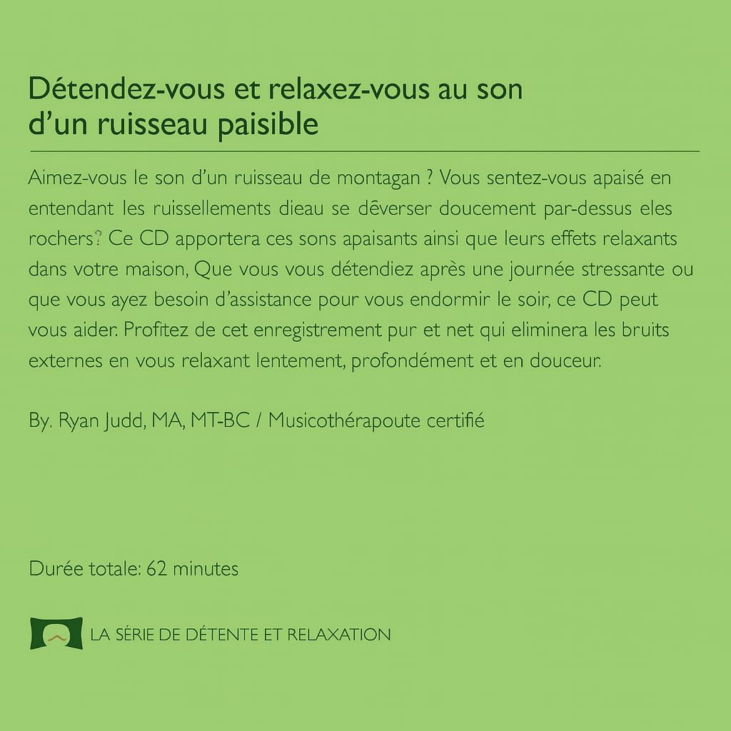 Ruisseau de montagne apaisant – Enregistrement naturel – Bruit blanc pour relaxation et sommeil