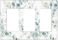 Vista 122 de Placa de pared de doble palanca de 2 cuadrillas con diamantes brillantes con diamantes, bonito ojo fucsia, placa frontal decorativa para dormitorio