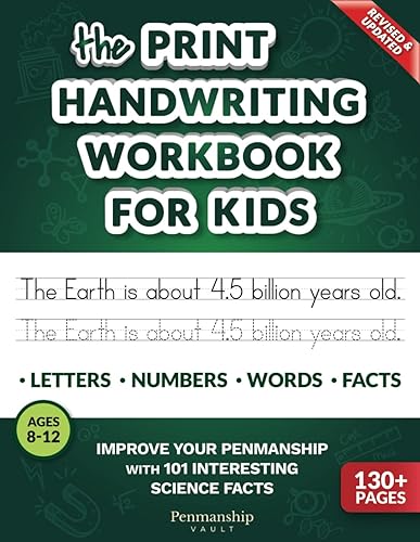The Print Handwriting Workbook for Kids Improve your Penmanship with 101 Interesting Science Facts