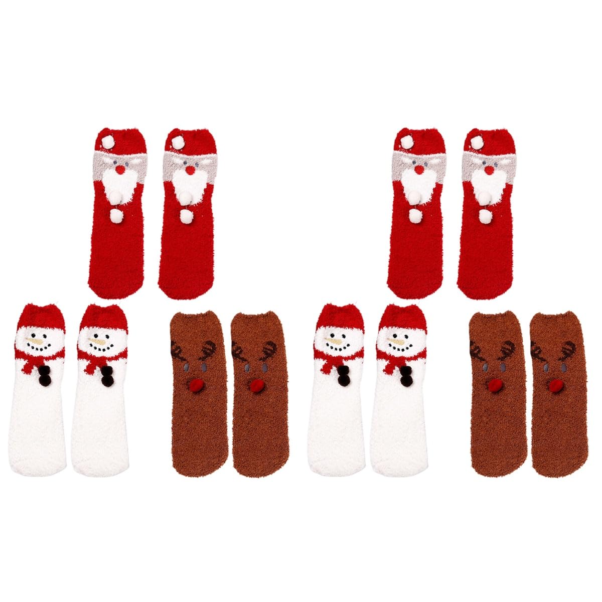 IMIKEYA 6 paia Calzini Di Natale In Corallo Pile Calze Termiche Design Del Cartone Animato Protezione Freddo Comodi Morbidi per Famiglie