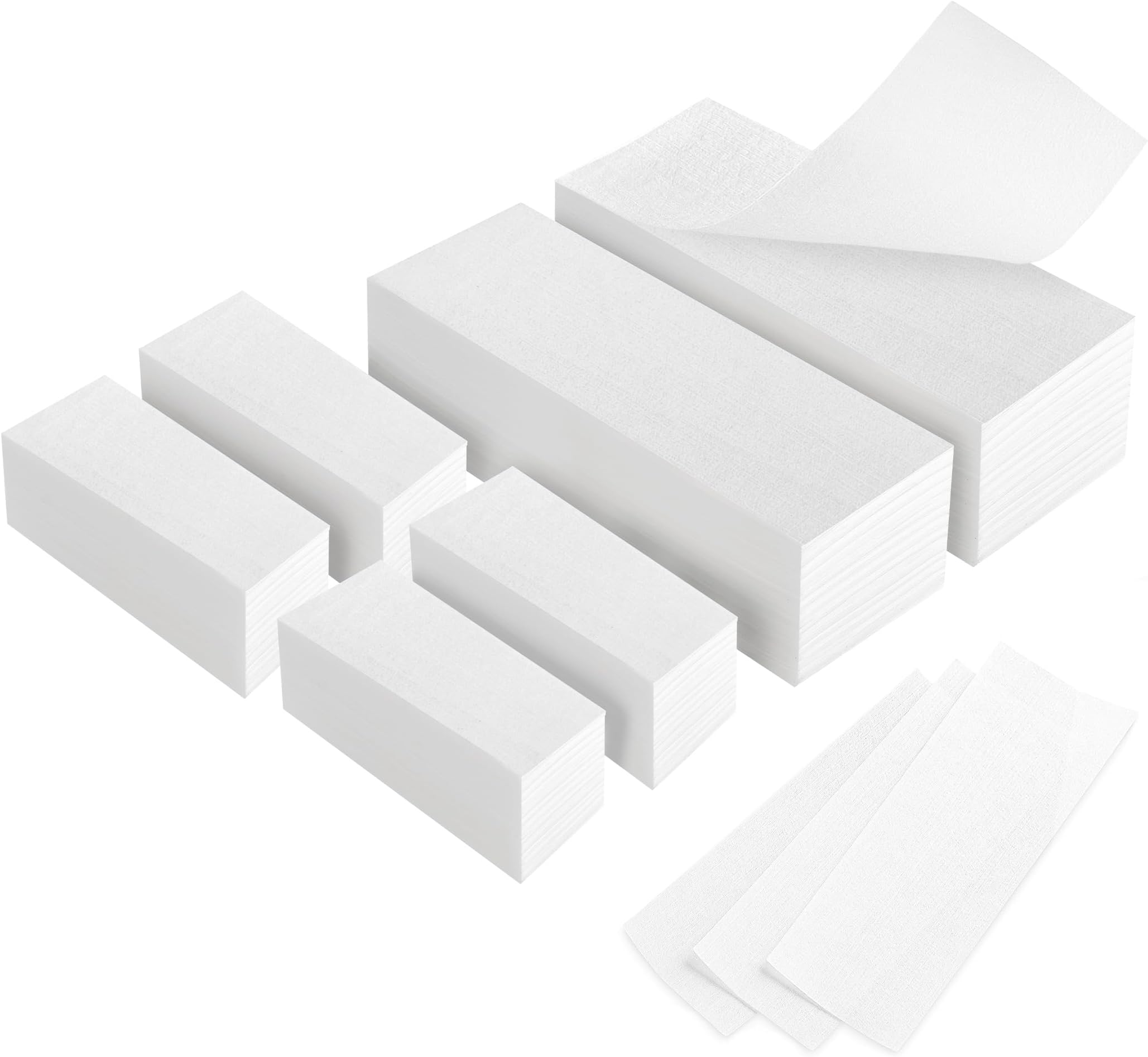 600-Count Non Woven Wax Strips, 2 Size Body and Facial Epilating Wax Strips Paper for Hair Removal, Beauty Waxing Strips for Leg Face Chest Back and Bikini