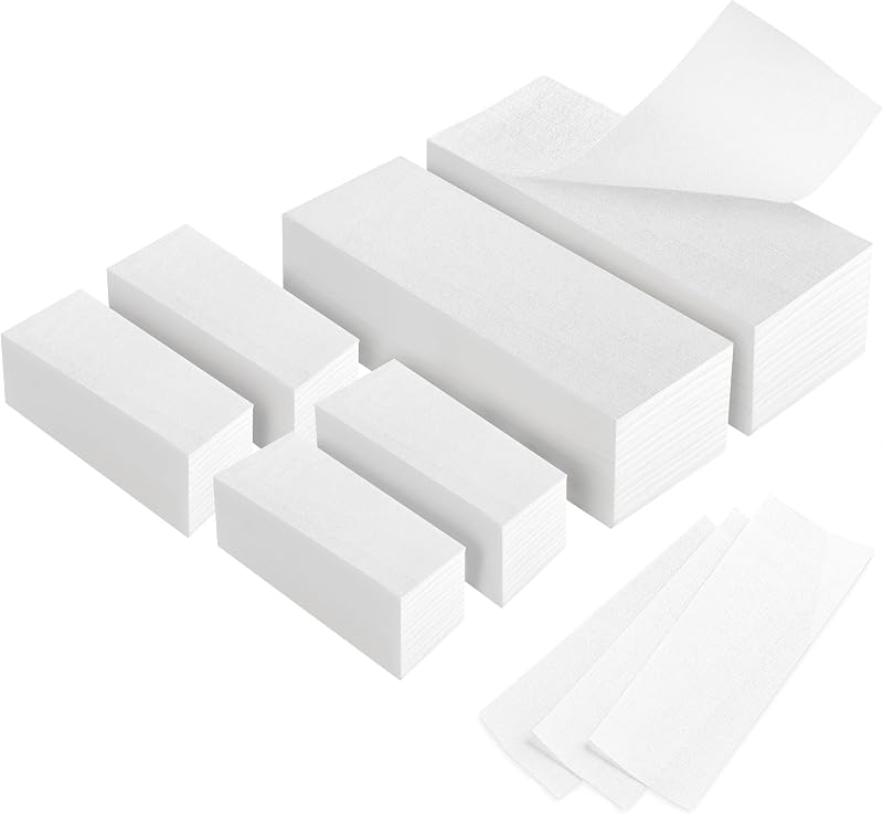 600 tiras de cera no tejidas, 2 tamaños de tiras de cera para depilación corporal y facial, tiras de cera para depilación, tiras de cera de belleza para piernas, cara, pecho, espalda y bikini