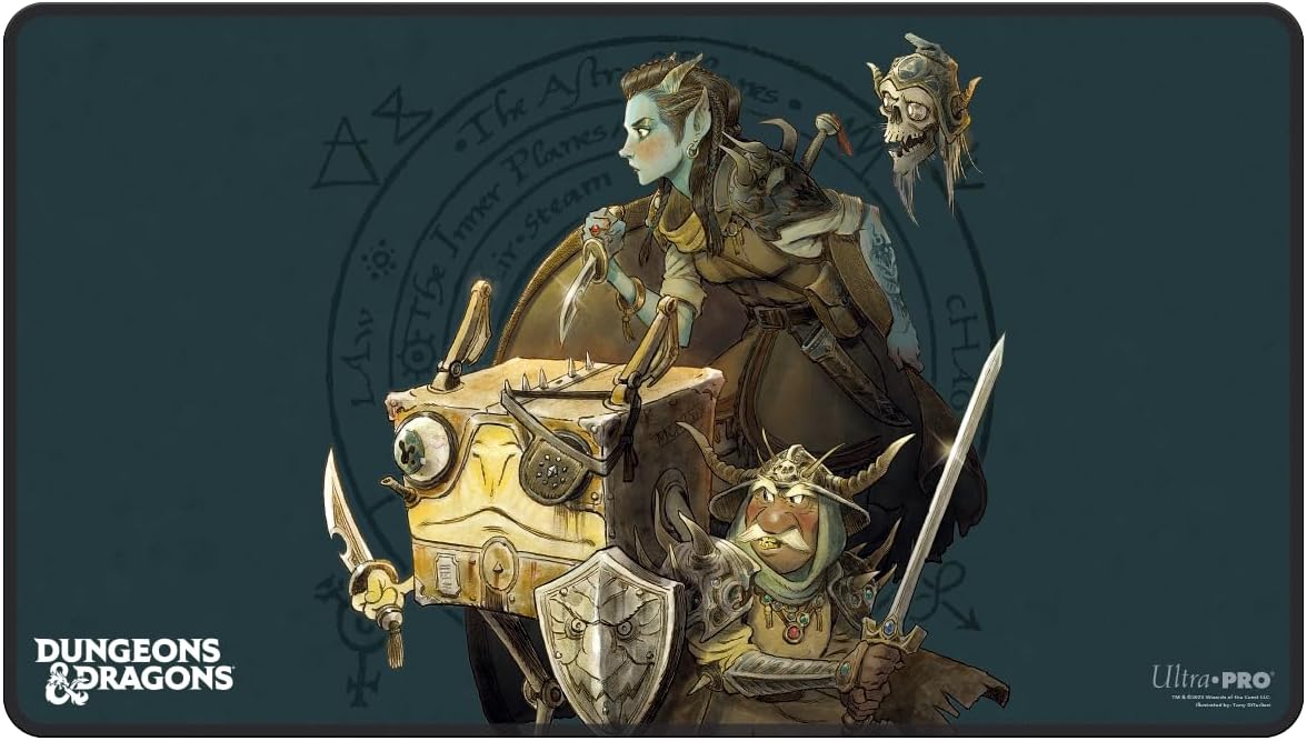 Ultra Pro - Dungeons & Dragons Planescape: Turn of Fortune’s Wheel Black Stitched Card Playmat, Use as Oversize Mouse Pad, Gaming Playmat, TCG Card Game Playmat, Protect Cards During Gameplay